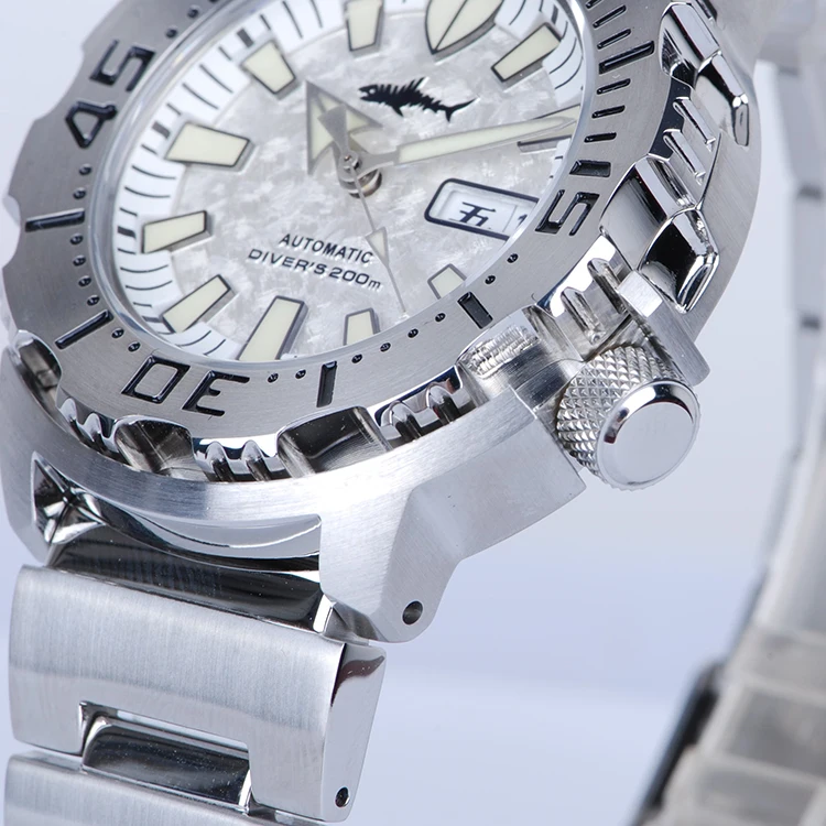 HEIMDALLR Men Diver Watch 45.3mm Automatic Mechanical Wristwatch 20ATM Waterproof C3 Luminous Sapphire NH36 Monster Dial view 6