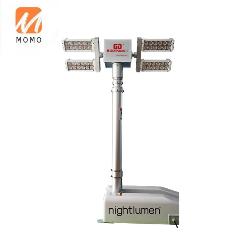 stable native directional controlled prostrate vehicle mounted PTZ camera and LED light mast