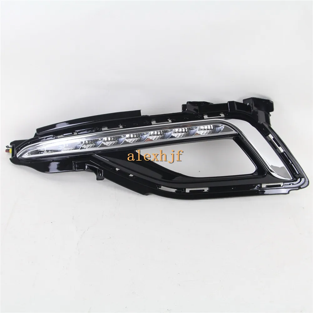 July King LED Daytime Running Lights Case for Hyundai 9th Sonata 2014 2015, LED Front Bumper DRL With Cover, 1:1 Replacement