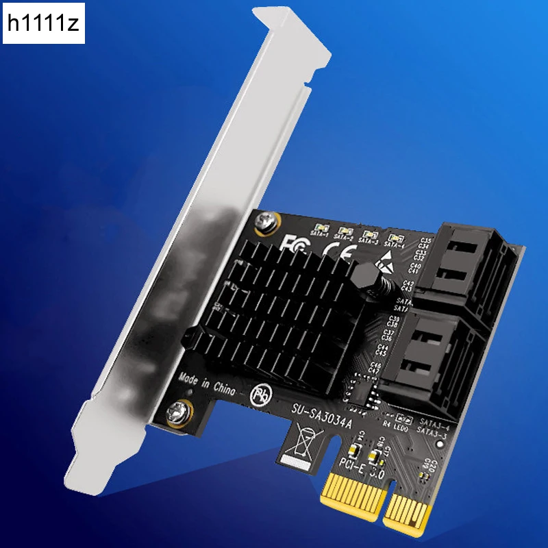 Chi a Mining PCIe SATA 4 Port 6G SATA III 3.0 Controller Card Non Raid PCI Express 3.0 x1 Gen3 Expansion Card SATA PCI-E Adapter