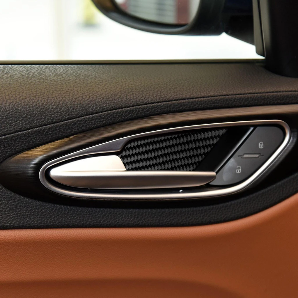 For Alfa Romeo Giulia Stelvio 2017-2019 Real Carbon Fiber Stickers Door handle switch panel Car Accessories Interior decorative