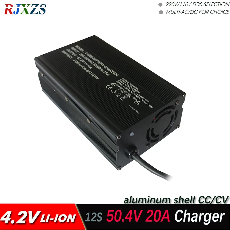 50.4V 20A  Charger For 12S Lipo/ Lithium Polymer/ Li-ion  Battery Pack Smart Power Supply CC/CV 4.2V*12=50.4V