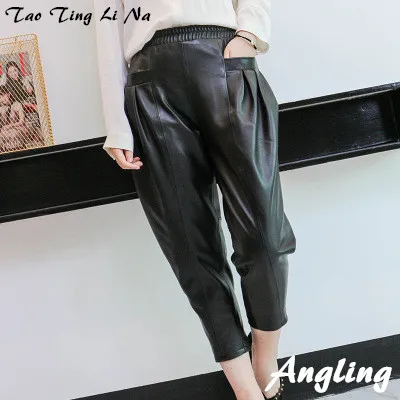 Top brand New 2020 Women Fashion Genuine Real Sheep Leather Pants W2  high quality