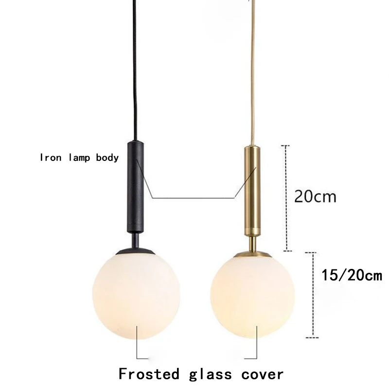 Nordic Creative Glass Living Room Hanging Lamp Master Bedroom Simple Dining Room Pendant Lights Bedside Bedroom Small Chandelier