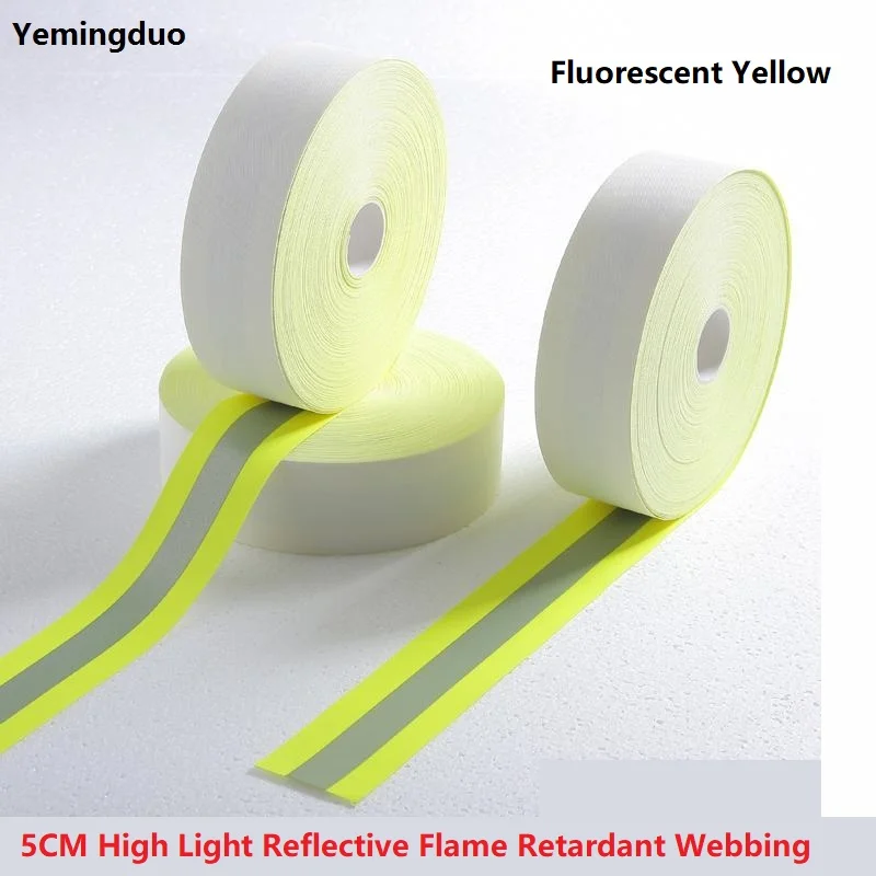 5cm Fireproof Cotton Flame Retardant Safety Fluorescent Warning Reflective Tape