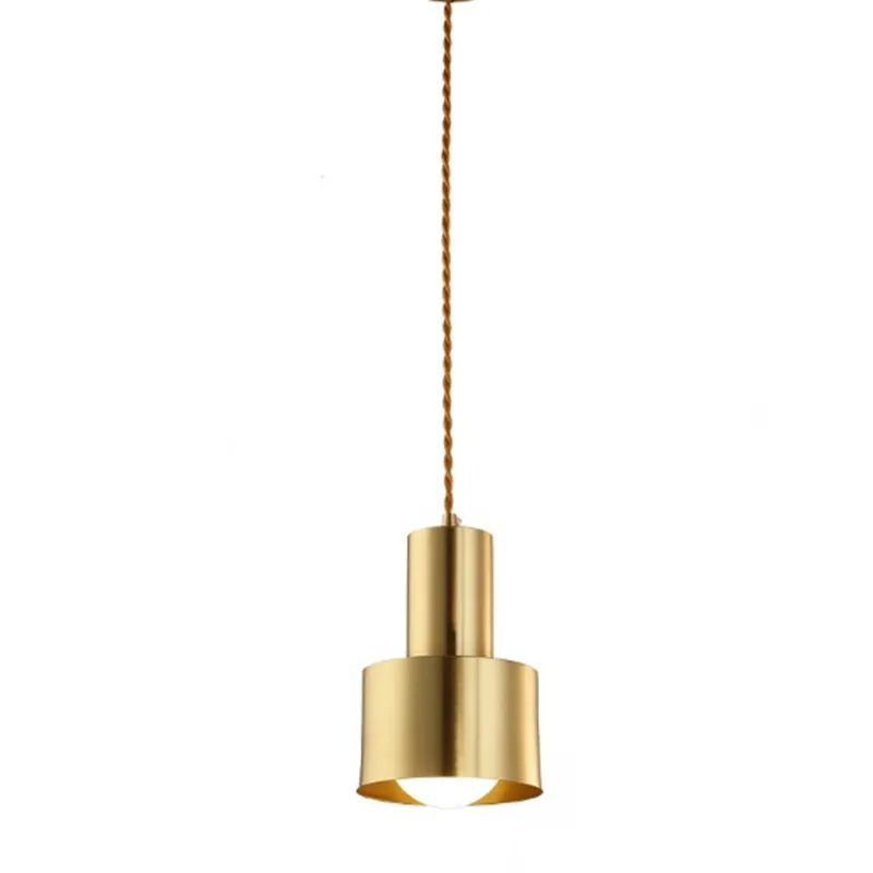 Messing Hanglamp Nordic Enkele Kop Trompet Lamp Nachtkastje Slaapkamer Hal Persoonlijkheid Bar Led Loft Hanglamp