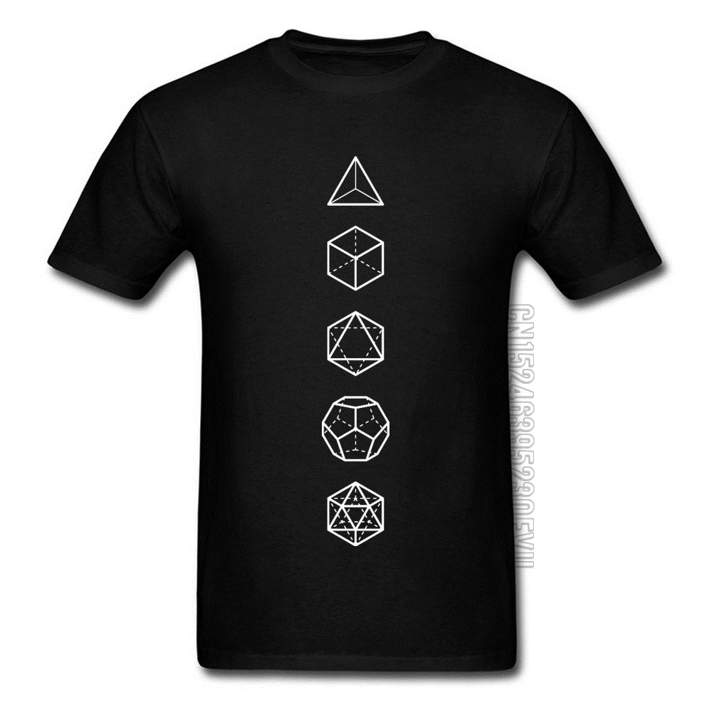 Platonic Solids Sacred Geometric T-Shirt Shapes Math Proportion Men Tops T Shirt 100% Cotton Custom New Tops & Tees