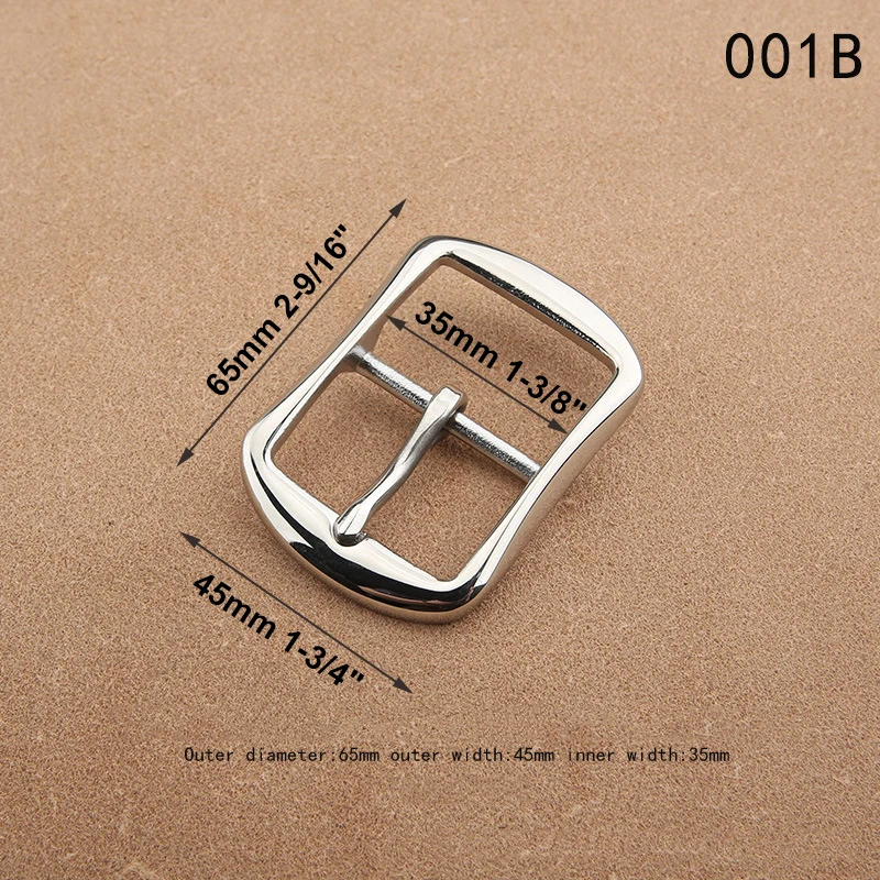 1pcs 304 Stainless Steel 35mm Belt Buckle End Heel bar Buckle Single Pin Heavy-duty For Leather Craft Strap Webbing Dog Collar