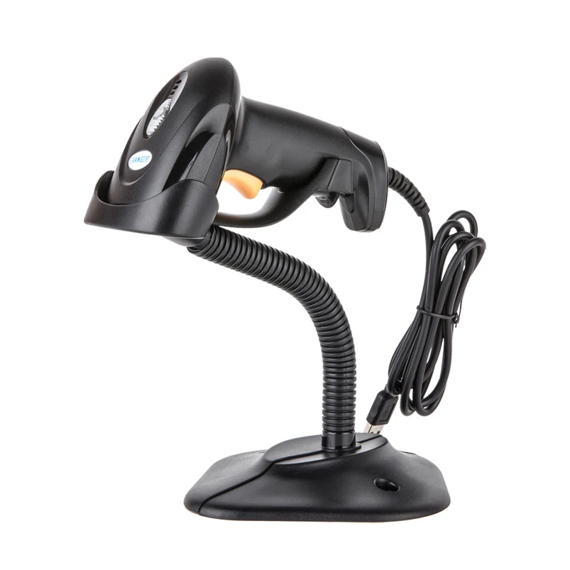 Automatic Sensing 1D CCD Handheld Wired Barcode Scanner with bendable support stand Barcode Scanner USB interface from supliers