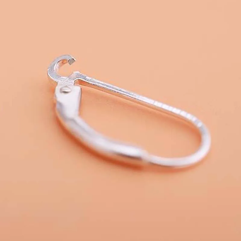 Genuine Real Solid 925 Sterling Silver Earring Hooks Franch Ear Wire Clip Settings Making Earrings Jewelry Findings Components