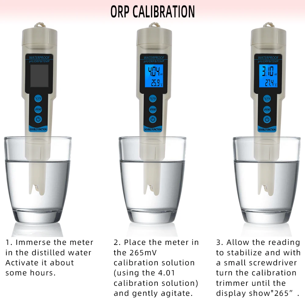 ORP-3569 ORP Meter 3 in 1 pH ORP TEMP Tester with Backlight Multi-parameter Digital Tri-Meter Water Quality Monitor 40% off