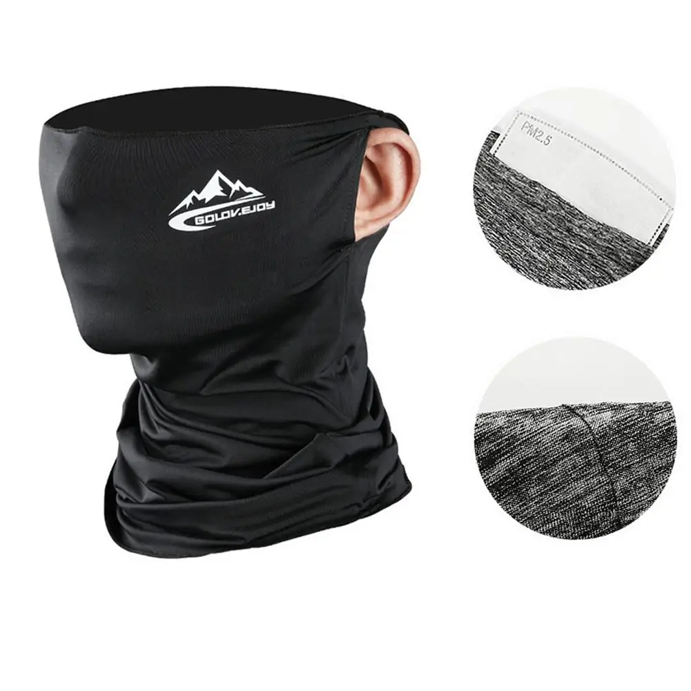 New Riding Headscarf Soft Breathable Neck Gaiter With Filter Ice Silk Sunscreen Scarf