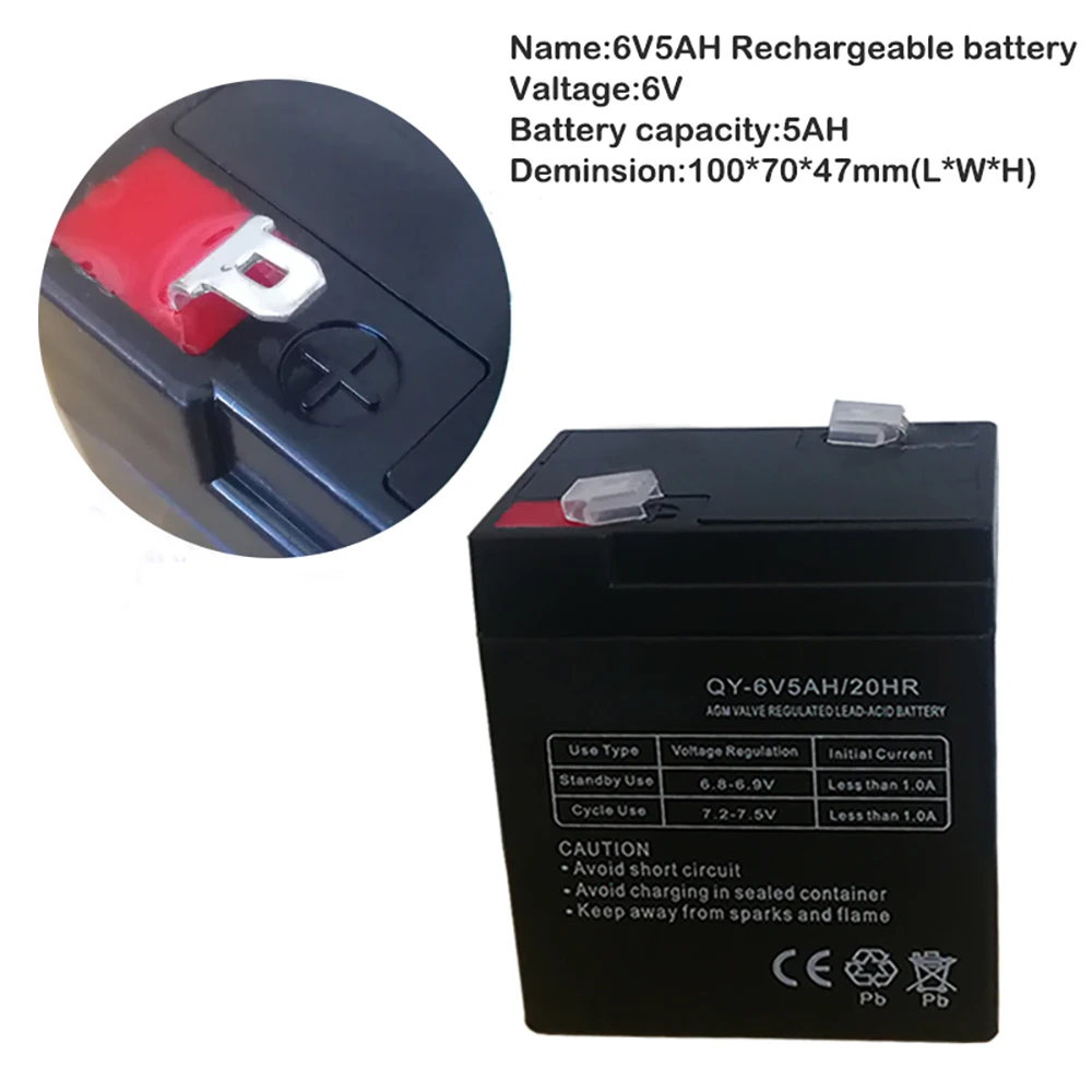 6V 5AH Storage Batteries 6V5AH 4AH Lead Acid Rechargeable batteries for Children Electric Car Electronic Said Emergency Lights