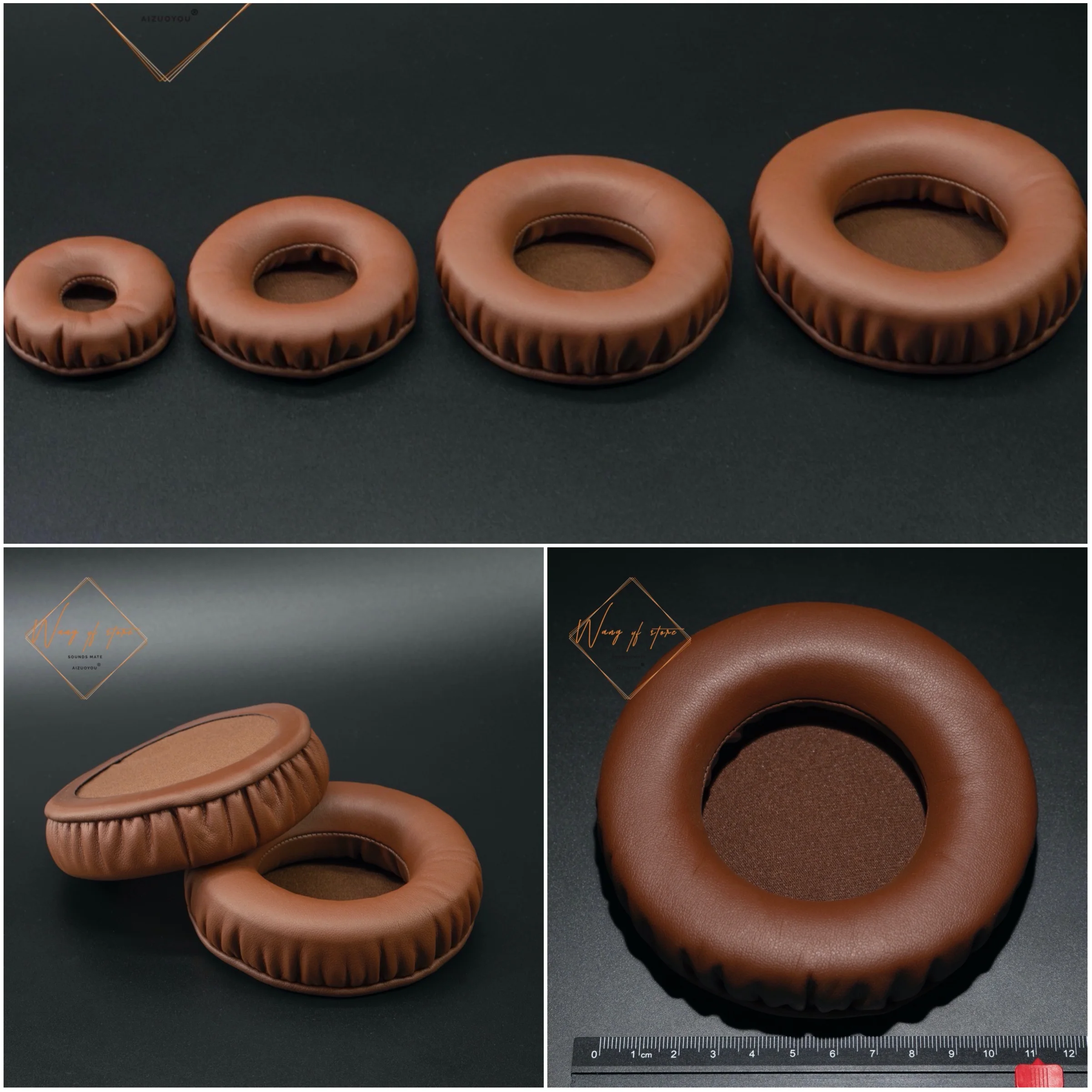 Brown Coffee Color Full Size Thick Memory Headphone Replacement Ear Pads Cushions EarPads For Headset