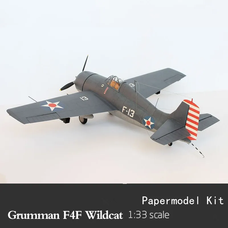 

1:33 Scale Grumman F4F Wildcat Fighter DIY Handcraft PAPER MODEL KIT Puzzles Handmade Toy DIY