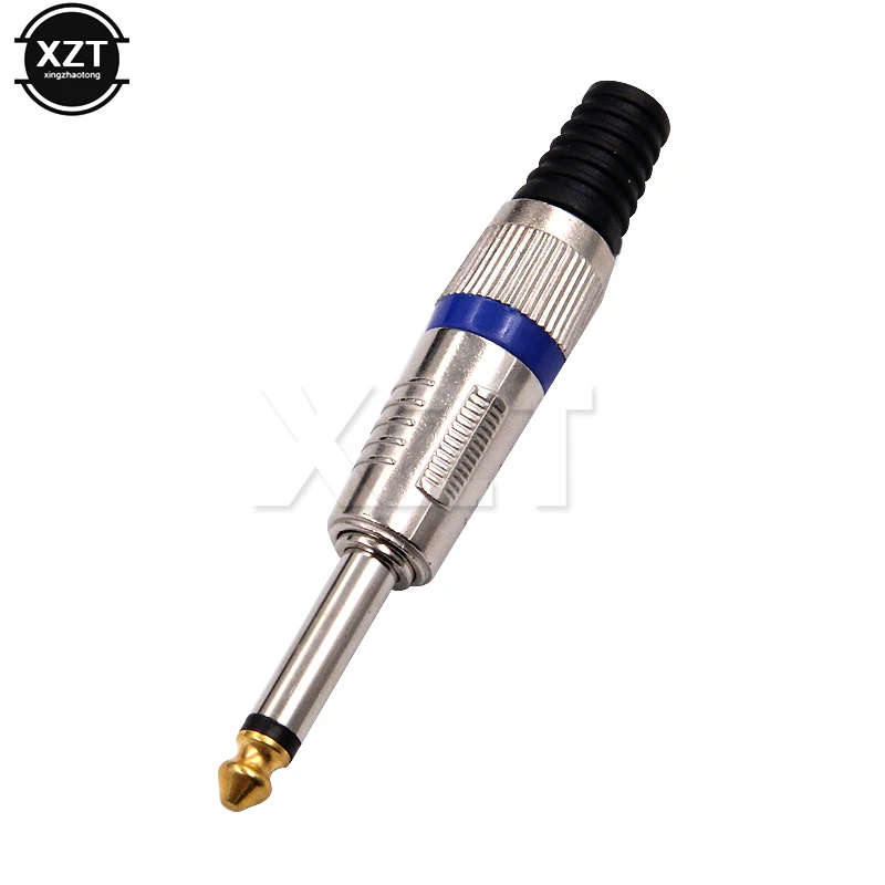 1Pc Mono 6.35mm 1/4 Inch Nickel Plated 6.35 mm 6.5 Male Audio Sound Mic Jack Plug Connector Auto Car Audio Cable Plug Accessory