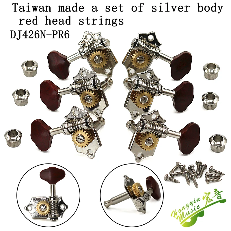 Taiwan Guitar String Tuning Pegs Tuners Machine Heads classics open type  retro for Folk Acoustic Guitar 3L 3R Chrome