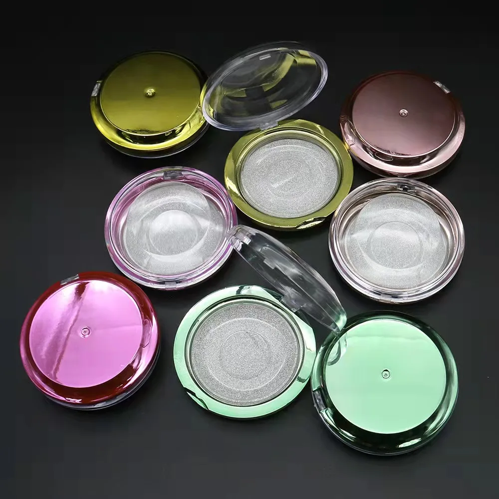 Round Eyelash Box Lash Package/Case Gold/pink/Rosegold/Green/Black/Clear lash box plastic lash boxwith lash tray