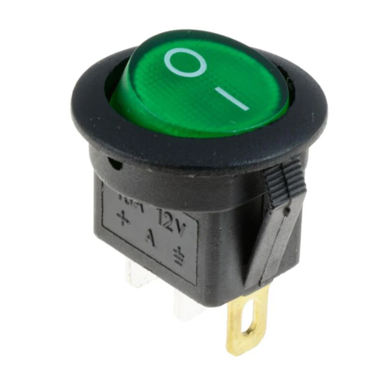 1PCS 12V/220V LED illuminuted rocker switch 20Apush button switch Car button light switch ON/OFF Round Rocker Switch Dash Boat