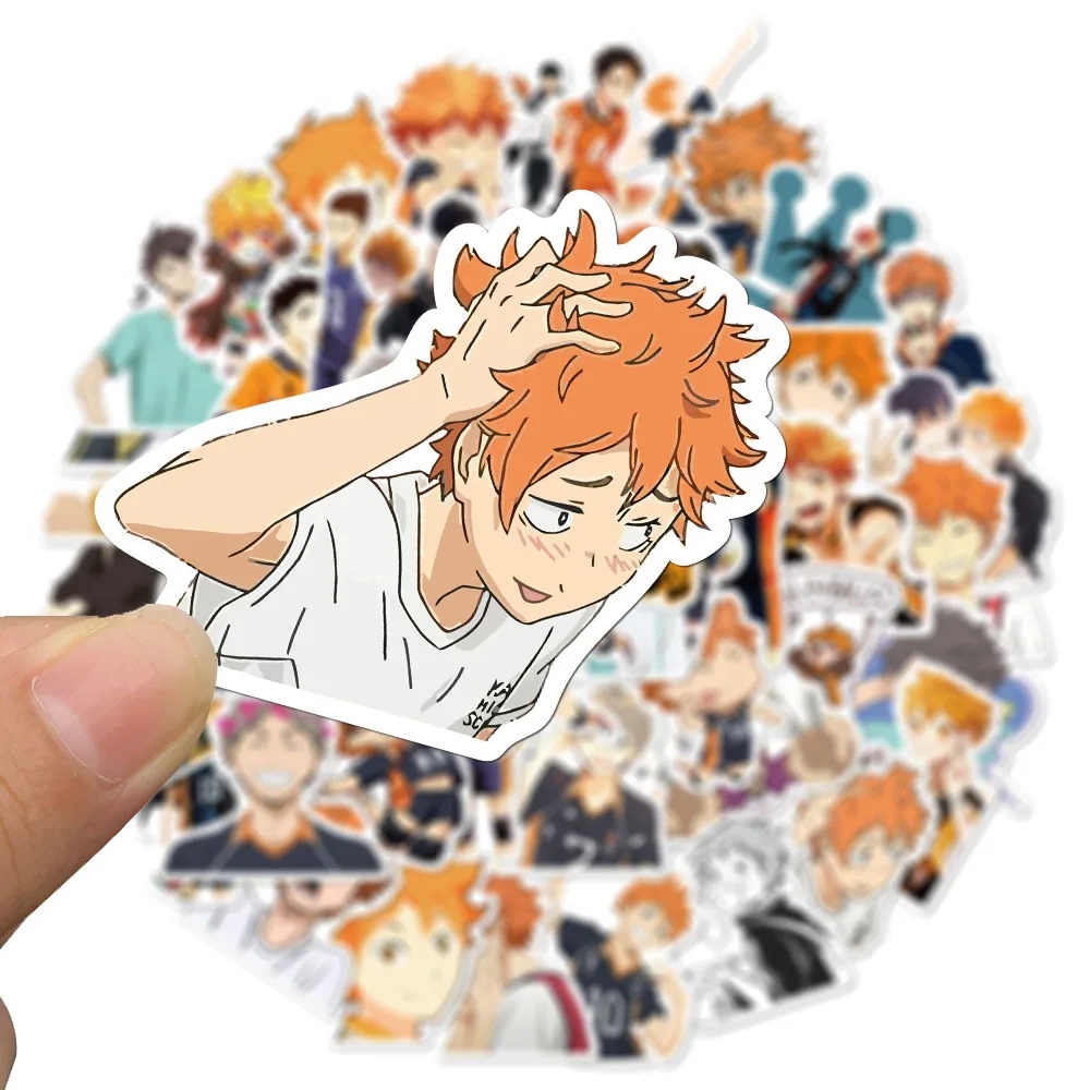 Haikyuu japonés, 10/30/50 piezas Pegatinas impermeables de Anime, calcomanía de voleibol, portátil, equipaje, guitarra, Maleta, teléfono