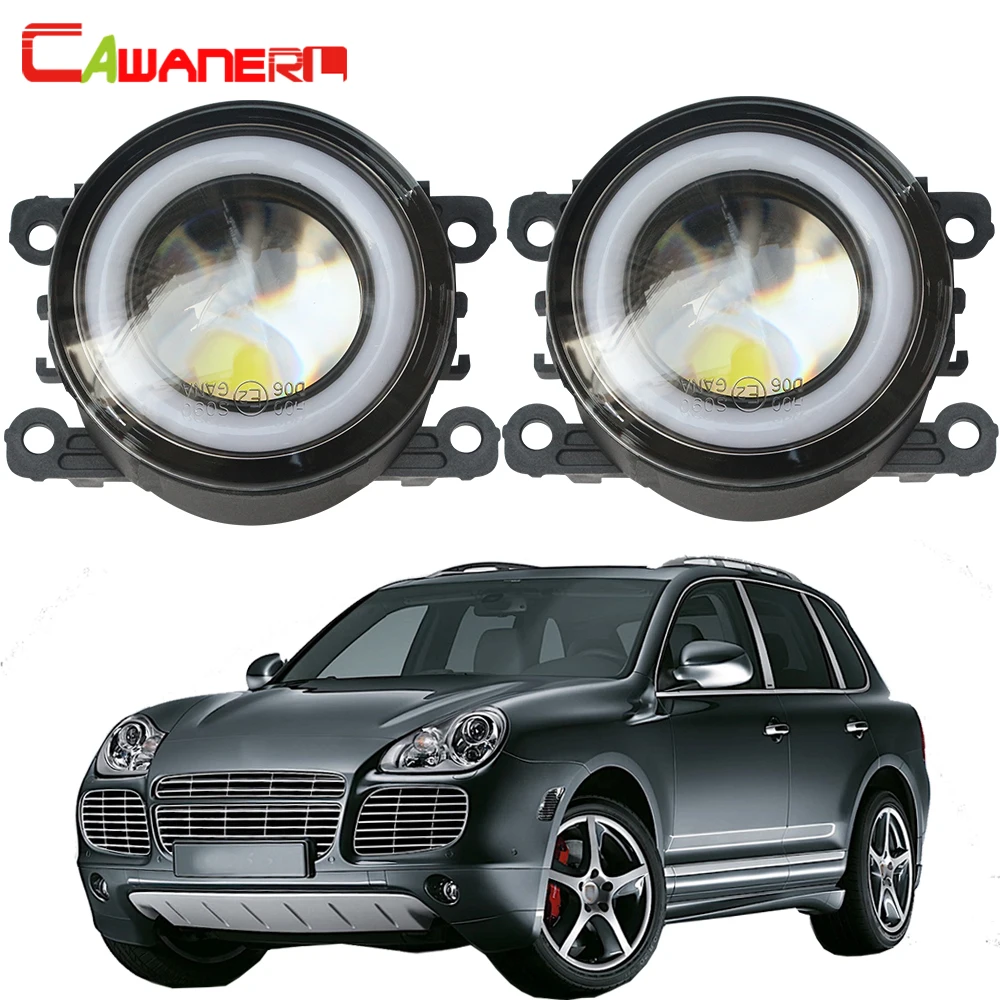 

Cawanerl для Porsche Cayenne 955 2002-2015 Автомобиль H11 светодиодные противотуманные фары COB Angel Eye дневные ходовые огни 3000LM 12 В 2 шт.