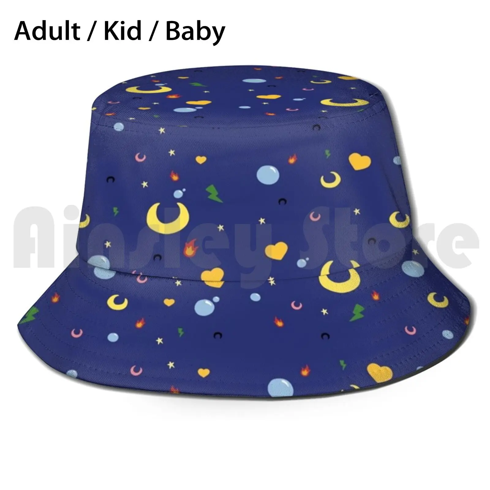 Sailor Guardians Pattern Sun Hat Foldable UV Protection Sailor Moon Jupiter Venus Usagi Tsukino Serena Williams