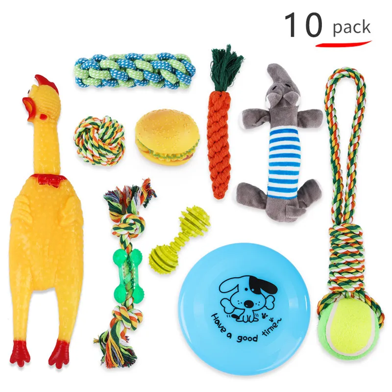 10PCS/Set Dog Toys Funny Pet Toy Squawking Rooster Screaming Chicken Dog Cat Toys Attractive Dog Cat Puppy Molar Chew Toys