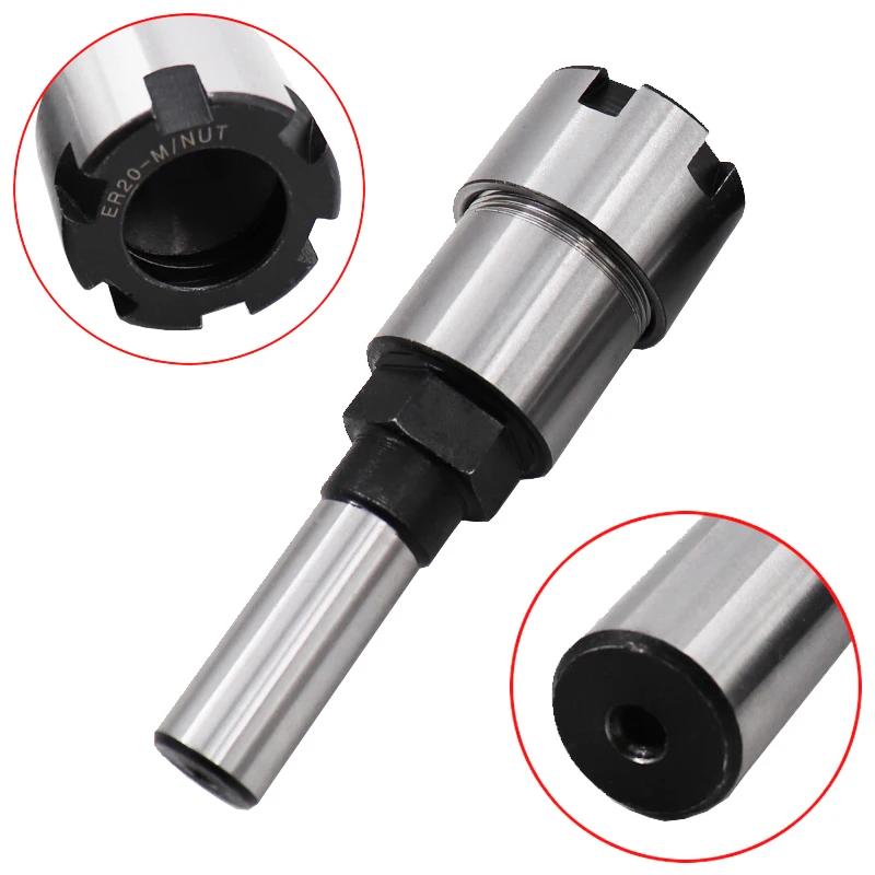 Spring Steel 1/4 1/2 Inch Shank  Milling Cutter Extender Router Bit Extension Rod ER Collet Holder Adapter