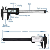 Digital Measuring Instrument Vernier Calipers Measure 150mm 6inch LCD Screen Electronic Reading Micrometer Ruler Measuring Tool