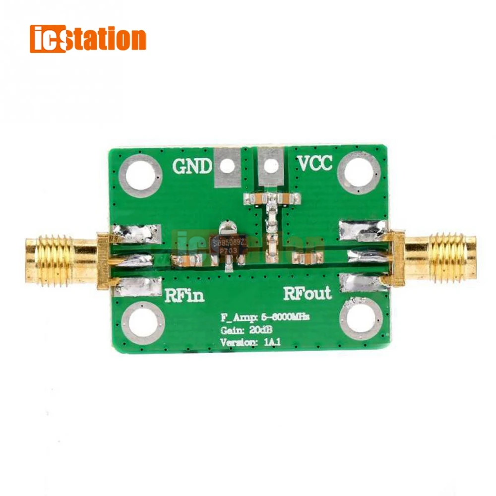 1PCS 5M-6GHz Operating frequency Gain 20dB RF Ultra-wideband Power Amplifier 5-6000mhz RF signal