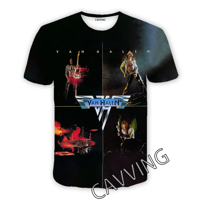CAVVING 3D Printed Van Halen Band Casual T-shirts Hip Hop T Shirts Harajuku Styles Tops Clothing for Men/women