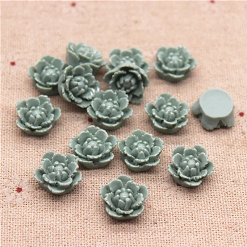 50PCS Colori Della Miscela 15 millimetri Sveglio di Stile Della Corea Fiori di Resina del Flatback Cabochon del Mestiere di DIY Scrapbooking