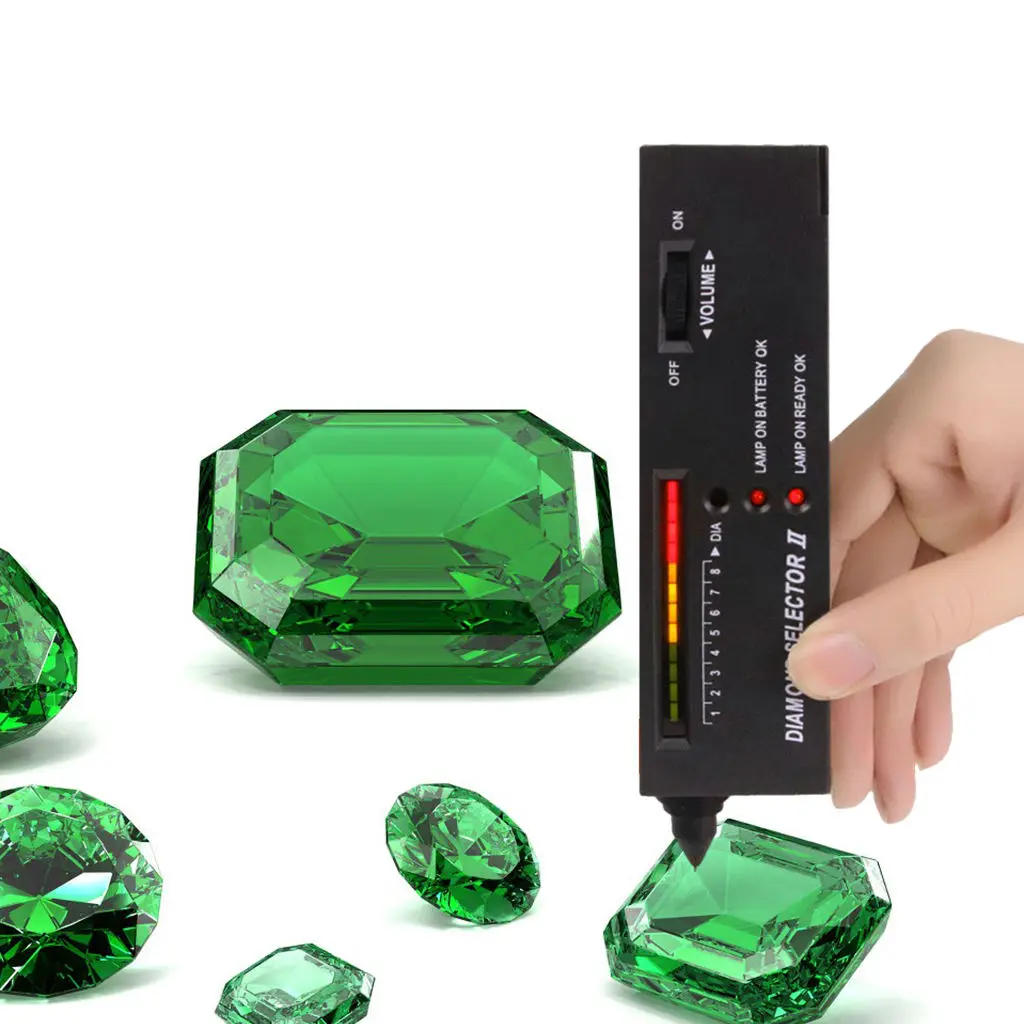 Compact Diamond Tester Pen Upgraded Gemstone Selector LED Indicator Accurate High Accuracy Tool for Jewelry Novice Expert Black