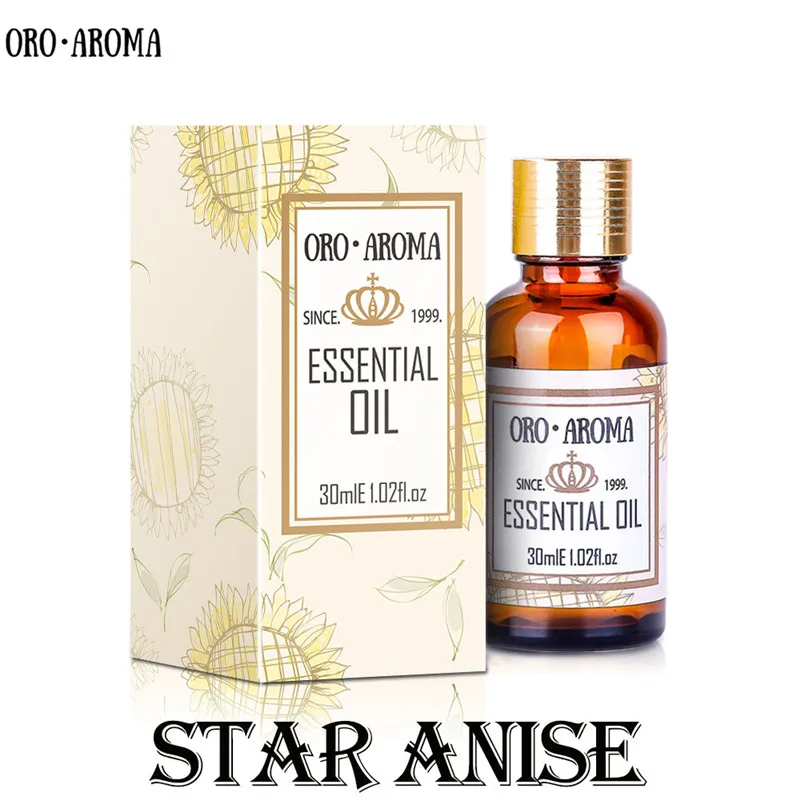 Oroaroma natural aromatherapy Star anise essential oil Stomach flatulence Cure sore throat Star anise oil