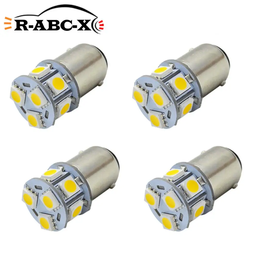 4x 1156 BA15S BA15D 5050 9 SMD Auto LED White Warm white AC/DC 6-30V ship moto boat truck van Car Brake Stop Tail light lamp