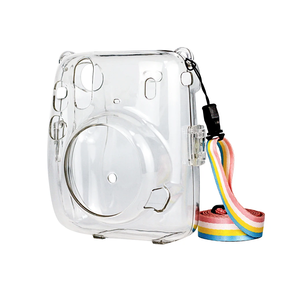 For Fujifilm Instax Mini 11 Instant Camera Transparent Instax Mini Carry Case Bag Crystal Hard Cover with Shoulder Strap image 4