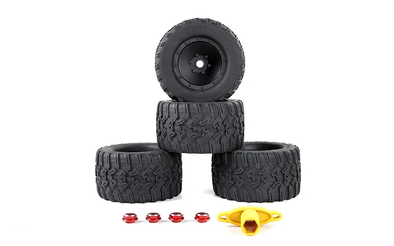 High-performance fully enclosed wear-resistant wheel and tire assembly with nuts for 1/5 TRAXXAS X-MAXX 220*120MM