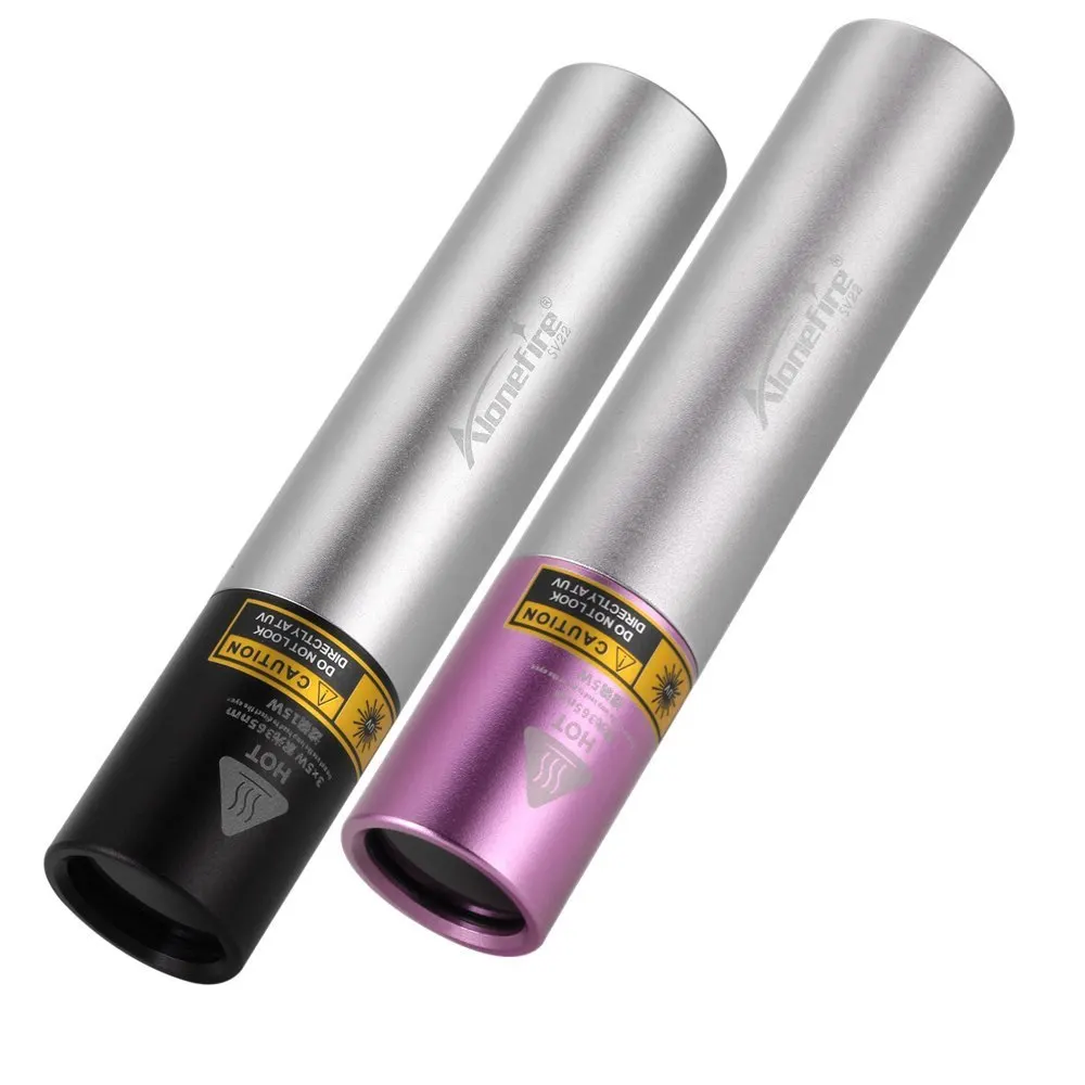 Alonefire SV22 latarka UV 365nm Ultra fiołki mini ultrafioletowa wodoodporna niewidoczna latarka do plam dla zwierząt polowanie Marker sprawdź