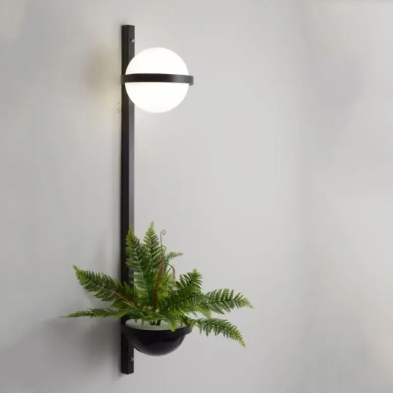 Nordic garden plant wall lamp restaurant bar cafe bar spring glass ball wall lamp