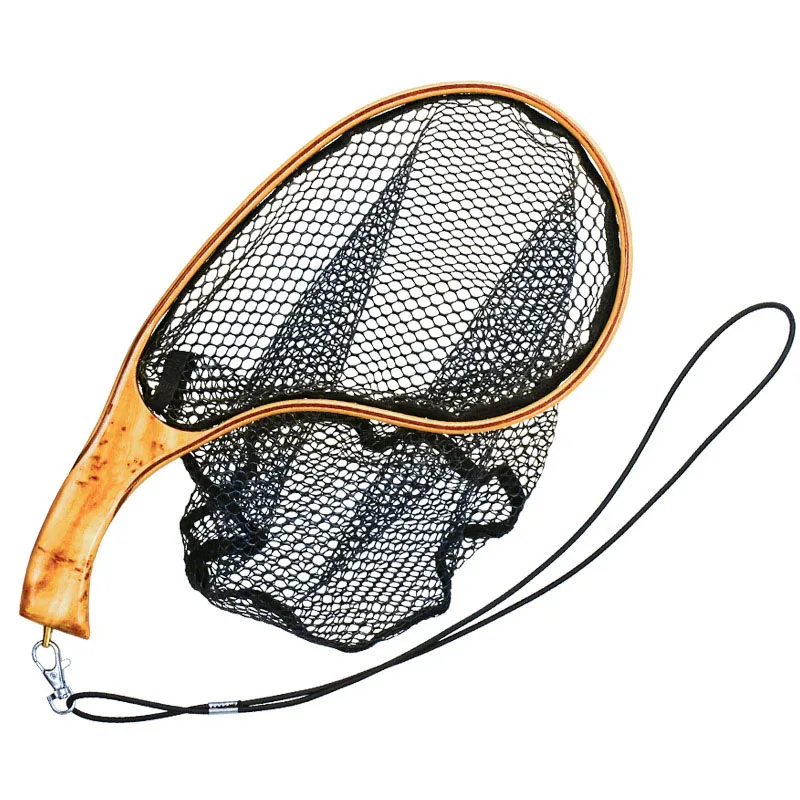 

1Pcs Portable Fly Fishing Net Landing Catch And Release Net Wooden Frame For Trout Ultralight Fishing Nets Tackle Accessories