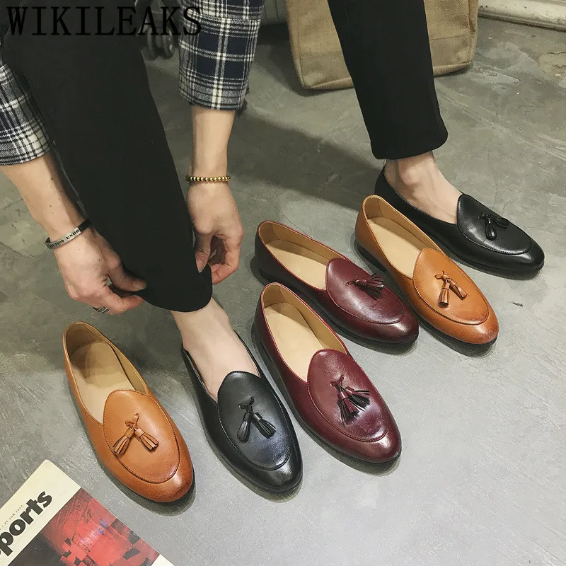 Italian Brand Men Shoes Formal Loafers Men Dress Shoes Oxford Sepatu Slip On Pria Wedding Men Shoes Elegant Chaussure Homme Bona