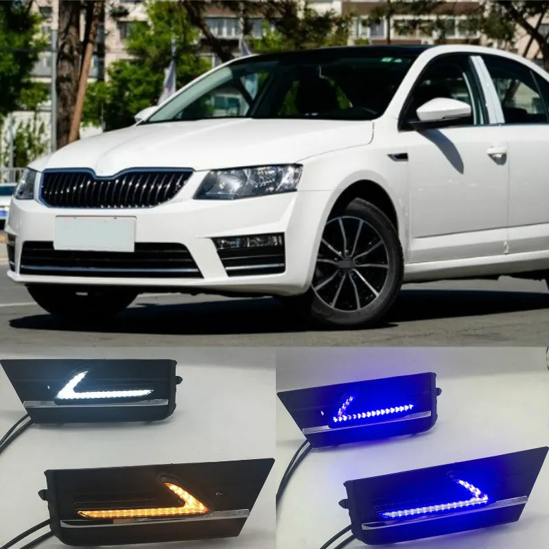 

LED Daytime Running Light For Skoda Octavia 2017 Car Accessories Waterproof 12V DRL Fog Lamp Decoration