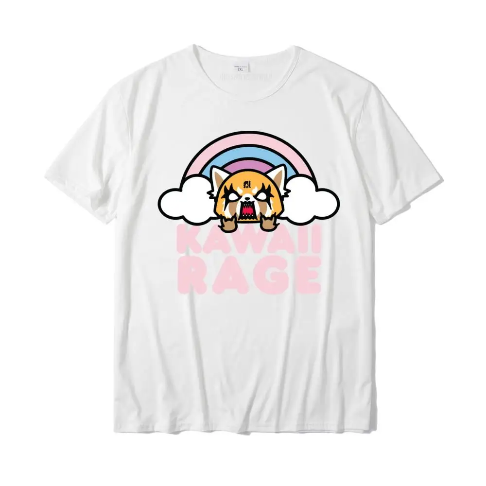 Aggretsuko Kawaii Rage koszulka z krótkim rękawem bawełniana męska koszulka wydrukowane bluzki Tees tanie normalne Plus rozmiar