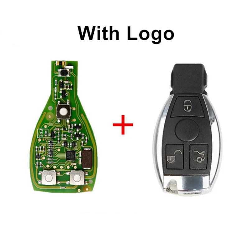 VVDI BE Key Pro Improved Version For Mercedes Benz Smart Key Shell 3/4 Button with Logo 315/433MHz Can Exchange MB BGA Token