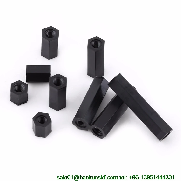 20pcs 50pcs M2 M2.5 M3 M4 Black or White Spacing Screw Column Flat Head  Female Double Pass Nylon Plastic Nut for PCB Fixed