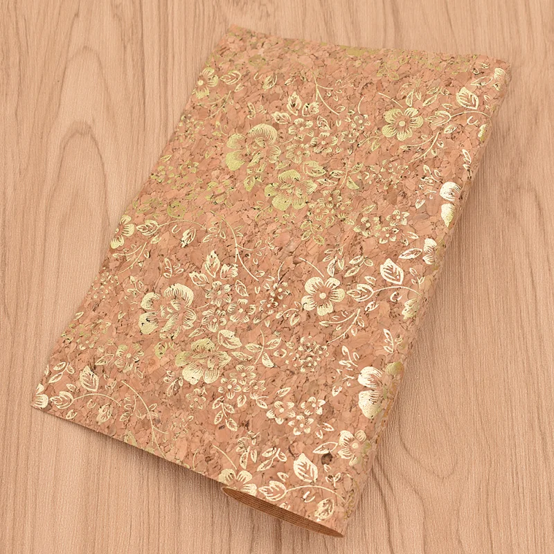 A4 Colorful Flowers Natural Soft Cork Fabric For DIY Sewing Clothing Patchwork Cloth Accessories Materials