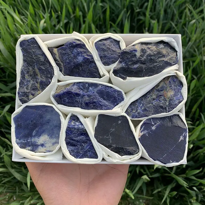 

a box Natural Blue-vein stone minerals quartz tumbled stone large size blue-veins stone gemstone gravel for gifts