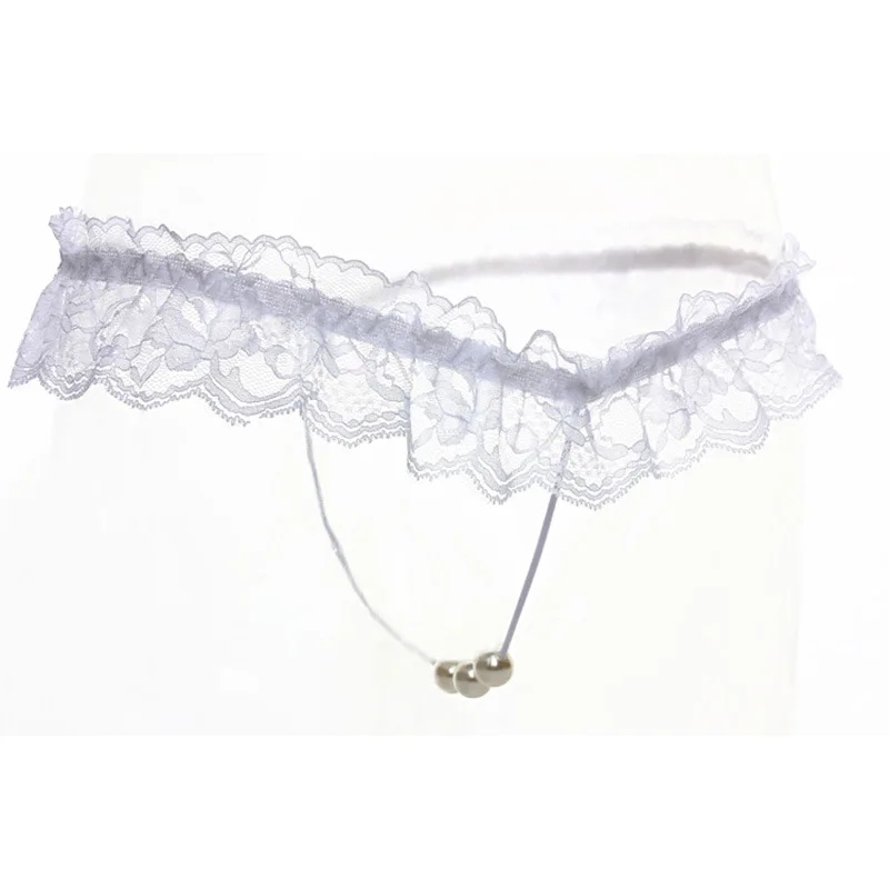 Culotte sexy en dentelle pour femme, string ouvert à l\'entrejambe, avec perles de massage, sous-vêtements pour jouets sexuels, lingerie 7.0