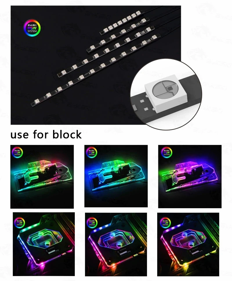 

Bykski 5V 12V LED Strip For CPU GPU Block Water Cooling 70/100/150/200mm Length Support Sync Motherboard B-VCLT-RBW B-VCLT-RGB