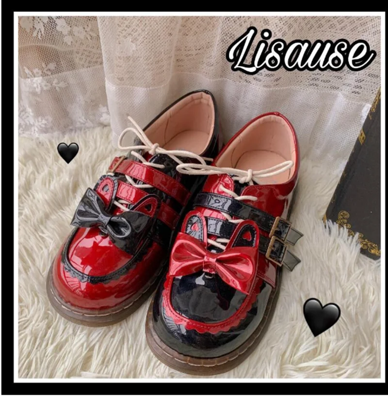 

vintage square head keep warm women martin boots cue bowknot lace ruffle kawaii shoes loli Winter japanese sweet lolita shoes